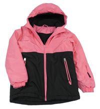 Černo-růžová šusťáková zimní bunda s kapucí Y.F.K.