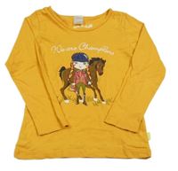 Okrové triko s koníkem 