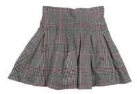 Černo-bílo-růžová kostkovaná skládaná sukně Matalan