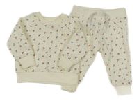 2set - Smetanová mikina s kytičkami + tepláky Primark