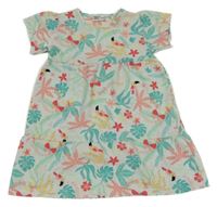 Světlemodré šaty s listy a tukany Infinity