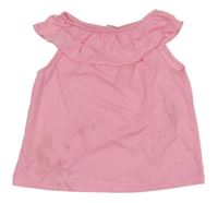 Neonově růžový top s volánky Kiki&Koko