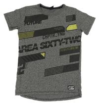 Šedé melírované tričko s nápisem Chapter young