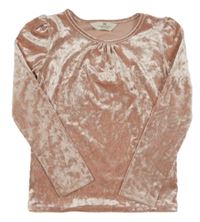 Světlerůžové sametové lesklé triko H&M
