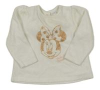 Bílá sametová mikina s Minnií Disney