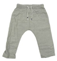 Šedé lněné kalhoty H&M