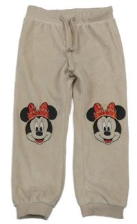 Béžové plyšové kalhoty s Minnií Disney