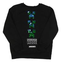 Černá mikina s Minecraft z překlápěcích flitrů