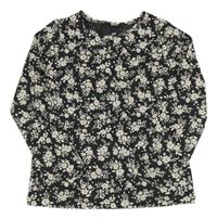 Tmavošedé triko s kytičkami H&M