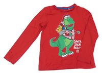 Červené triko s dinosaurem C&A