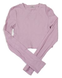 Světlerůžové žebrované crop triko Tom Tailor 