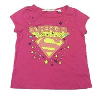 Tmavorůžové tričko se znakem Supergirl zn. H&M