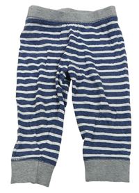 Tmavomodro-bílo-šedé pruhované melírované tepláky Mothercare