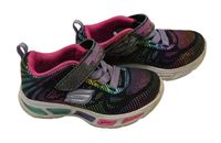 Černo-barevné textilní blikající botasky Skechers vel. 23