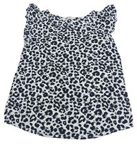Bílo-černo-šedá vzorovaná tunika s volánky H&M