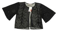 Černé síťované průsvitné propínací bolérko s flitry H&M