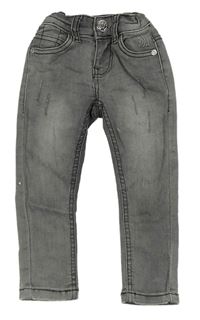 Šedé skinny teplákové rifle ošoupaného vzhledu DJ DUTCH JEANS