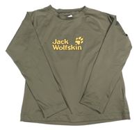 Hnědošedé triko s logem Jack Wolfskin