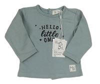 Nové - světlešedomodrá mikina s nápisy zn. Baby Bol