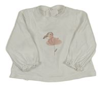 Bílé mikinotriko s ptáčkem a kytičkou mayoral