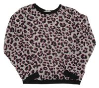 Světlešedo-černo-tmavorůžová vzorovaná šifonovo/tepláková halenka H&M