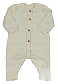 Smetanový žebrovaný úpletový overal George