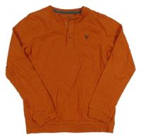 Cihlové melírované mikinotriko s výšivkou Next