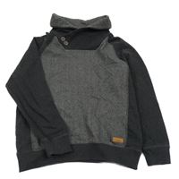 Tmavošedo-černá melírovaná mikina s komínovým límcem S. Oliver