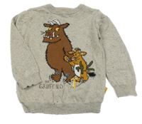 Světlešedo/béžový melírovaný svetr s Gruffalem Tu