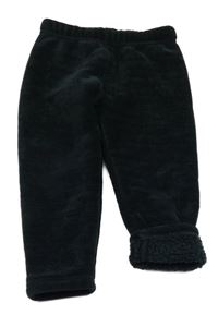 Černé žinylkové zateplené kalhoty Topolino