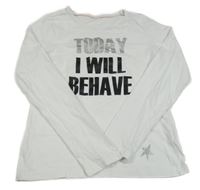 Bílé triko s nápisy a hvězdičkou 