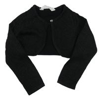 Černé melírované propínací svetrové bolérko se třpytkami H&M