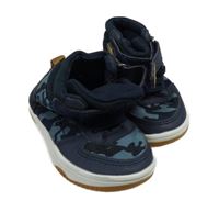 Army-tmavomodré textilno/koženkové kotníčkové teplé boty PEP&CO vel. 22