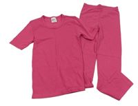2Set - Tmavorůžové spodní tričko + kalhoty alive