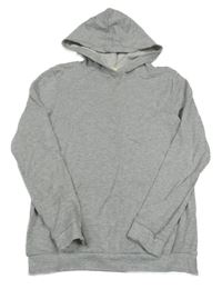 Šedo-stříbrná melírovaná mikina s kapsou a kapucí H&M