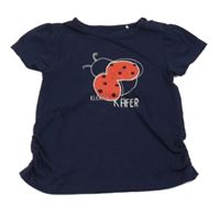 Tmavomodré tričko s beruškou Topomini