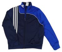 Tmavomodro-safírová thermo propínací mikina Adidas