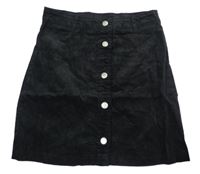 Černá manšestrová proínací sukně PRIMARK