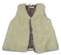 Smetanová kožešinová podšitá vesta H&M