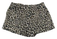 Béžovo-hnědo-černé vzorované kraťasy H&M
