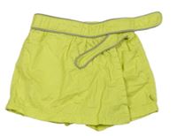 Limetkové plátěné kraťasy se sukní OBaïBi