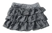 Šedá sametová vrstvená sukně zn. H&M