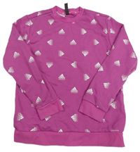 Fuchsiová mikina s logy Adidas