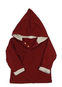 Vínová mikina s kapucí s bambulí H&M