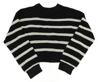 Černo-bílý pruhovaný crop svetr H&M