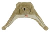 Písková kožešinová čepice - medvěd