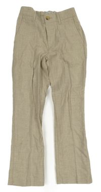 Béžové lněné slavnostní chino kalhoty John Lewis