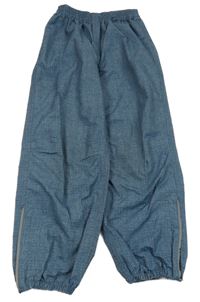 Tmavomodré melírované šusťákové nepromokavé kalhoty TCM