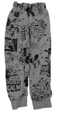 Šedé melírované tepláky s Mickeym a přáteli Disney
