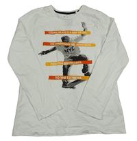 Bílé triko se skateboardistou C&A